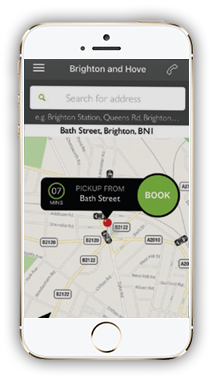 Brighton taxis phone app graphic